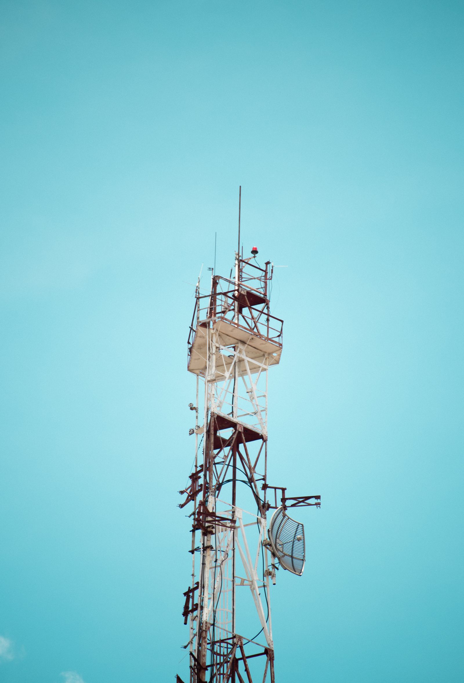 Steel pole set in concrete